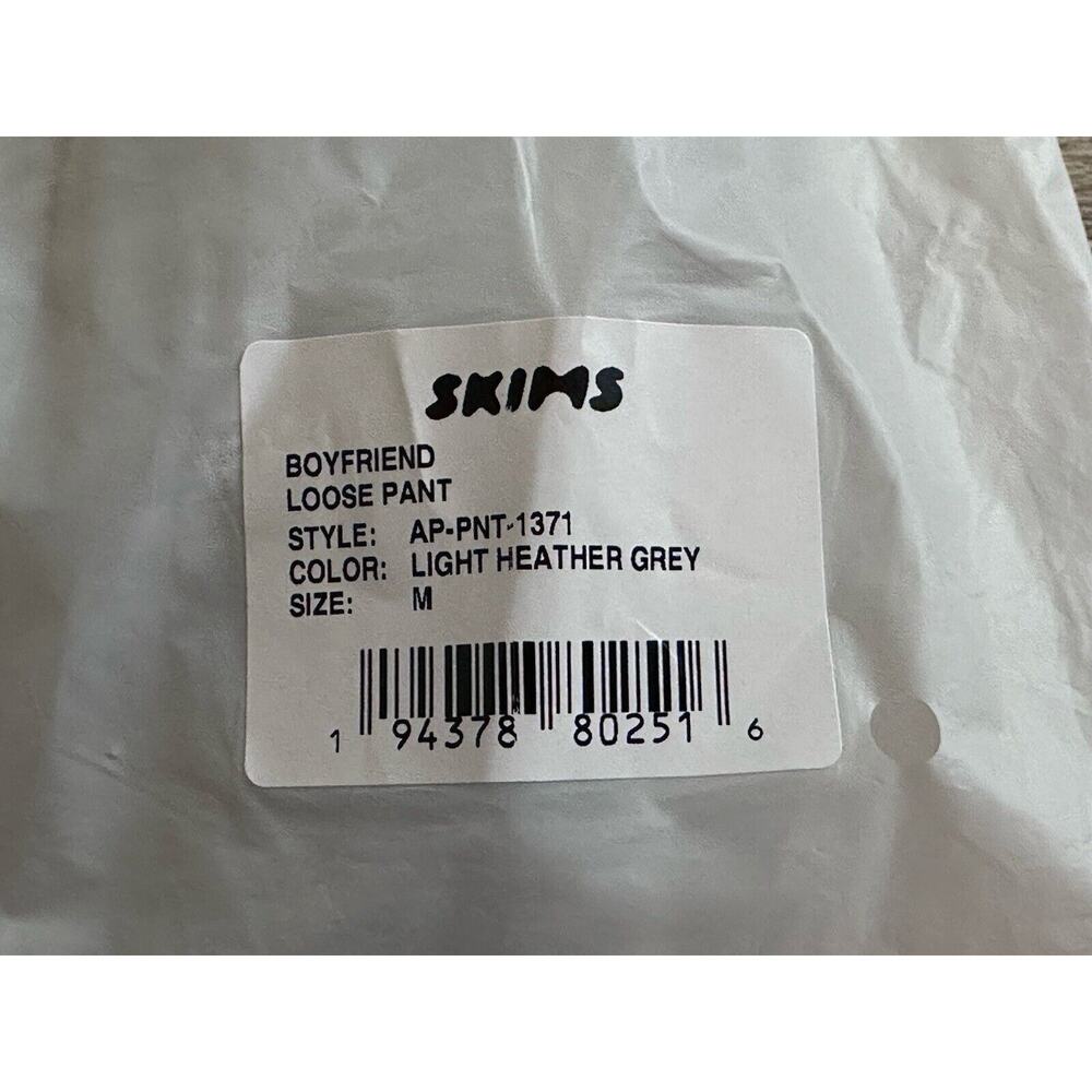 NWT Skims Boyfriend Loose Pant Women's Size M Light Heather Grey - Picture 3 of 3